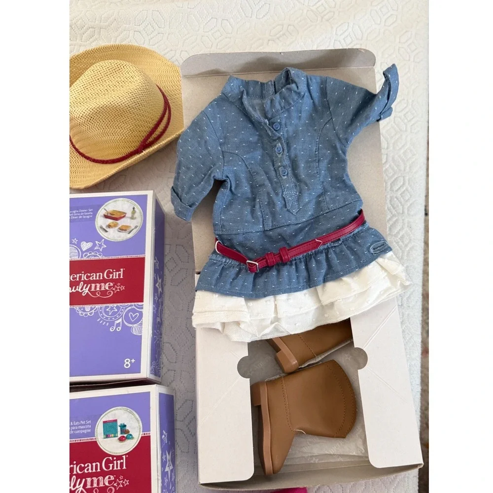 American Girl Truly Me Western Chambray Outfit in box W/ Cowgirl Hat